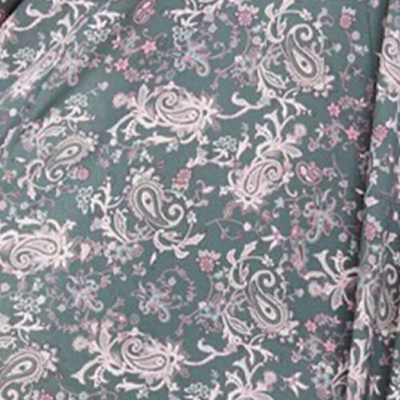 NEW! Beautiful Teal Paisley Floral Half Sleeve Kimono Duster Kaftan Bohemian - Picture 4 of 4